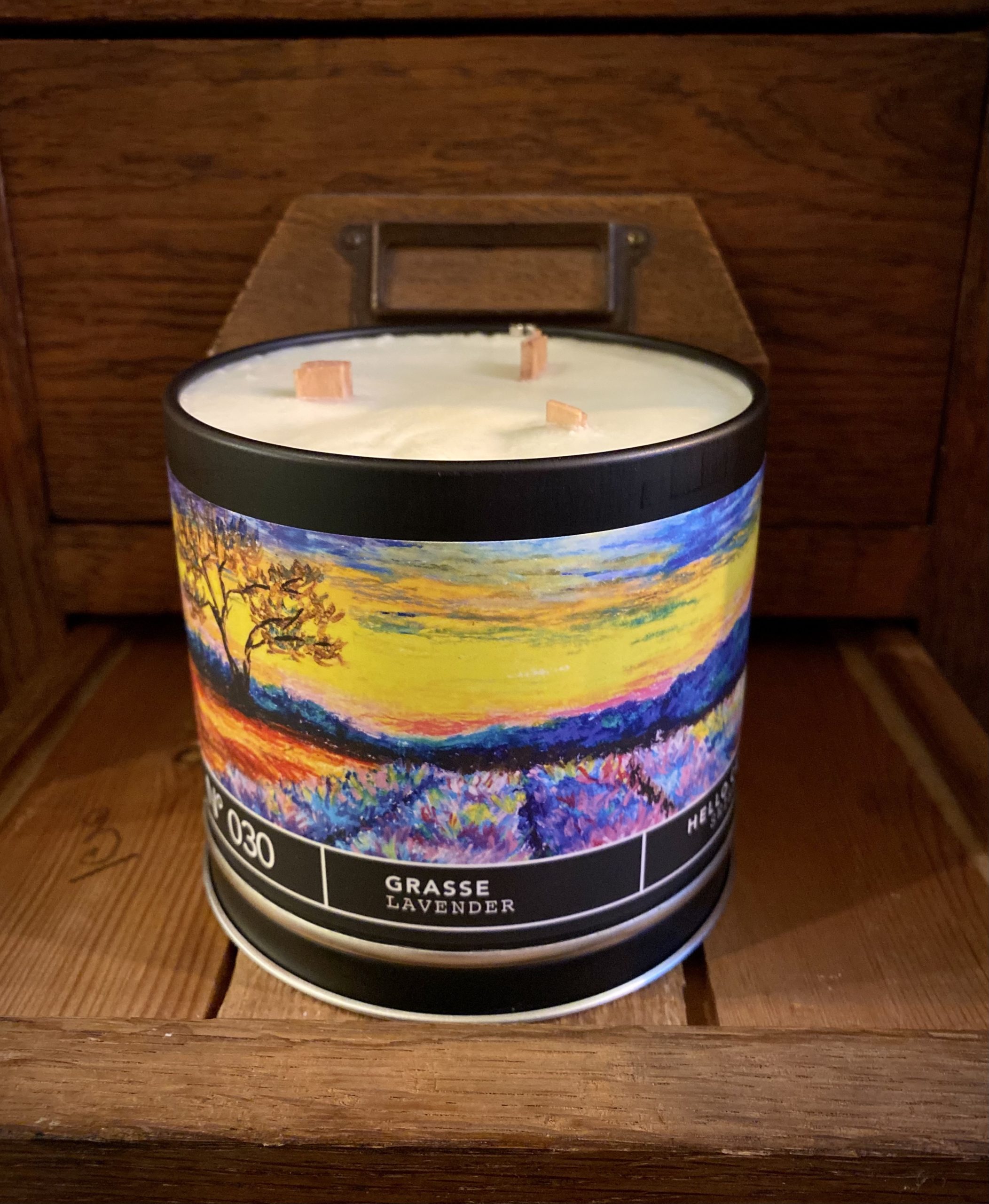 bougie lavande cerise noire