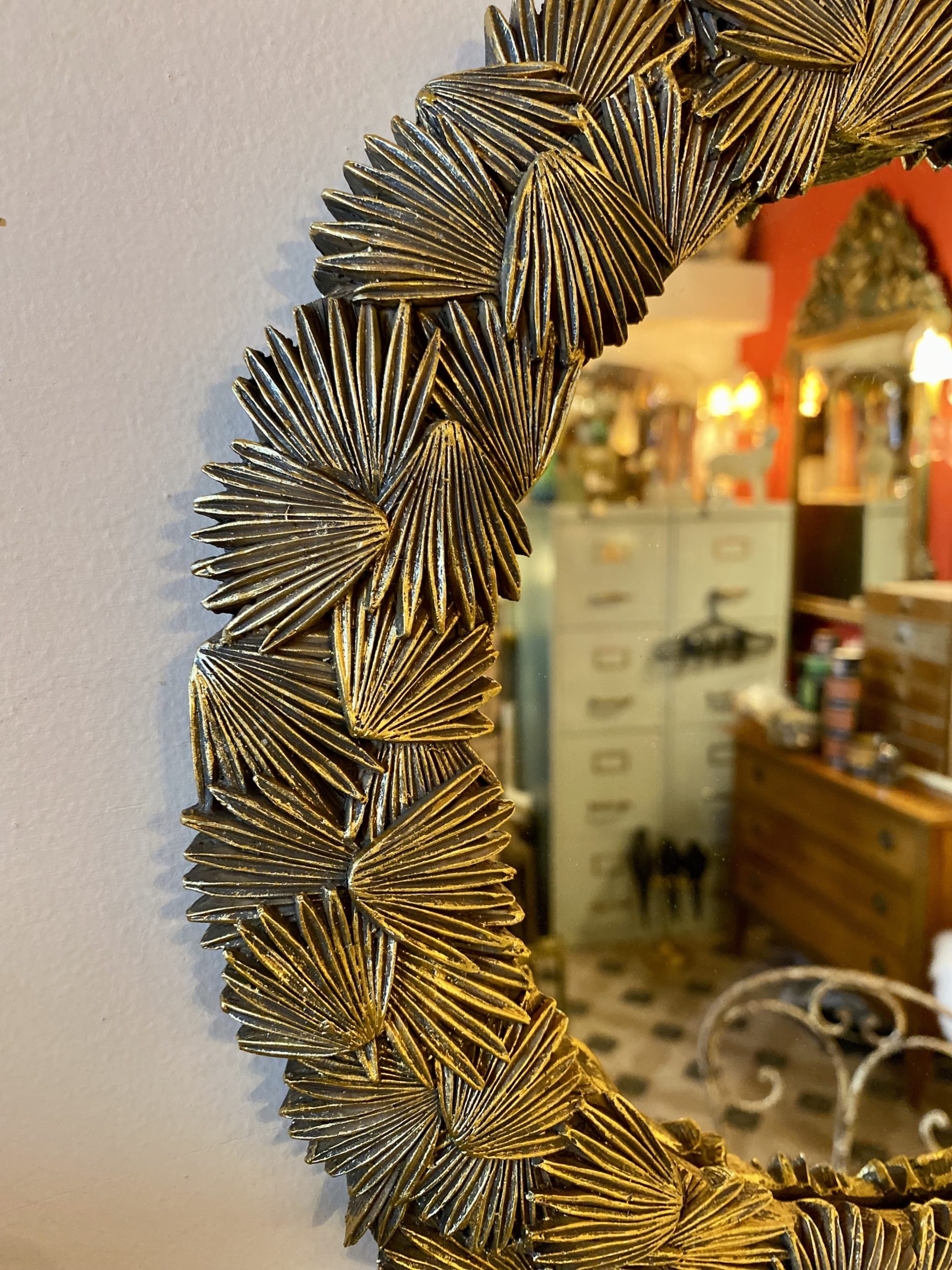 miroir palmier cerise noire