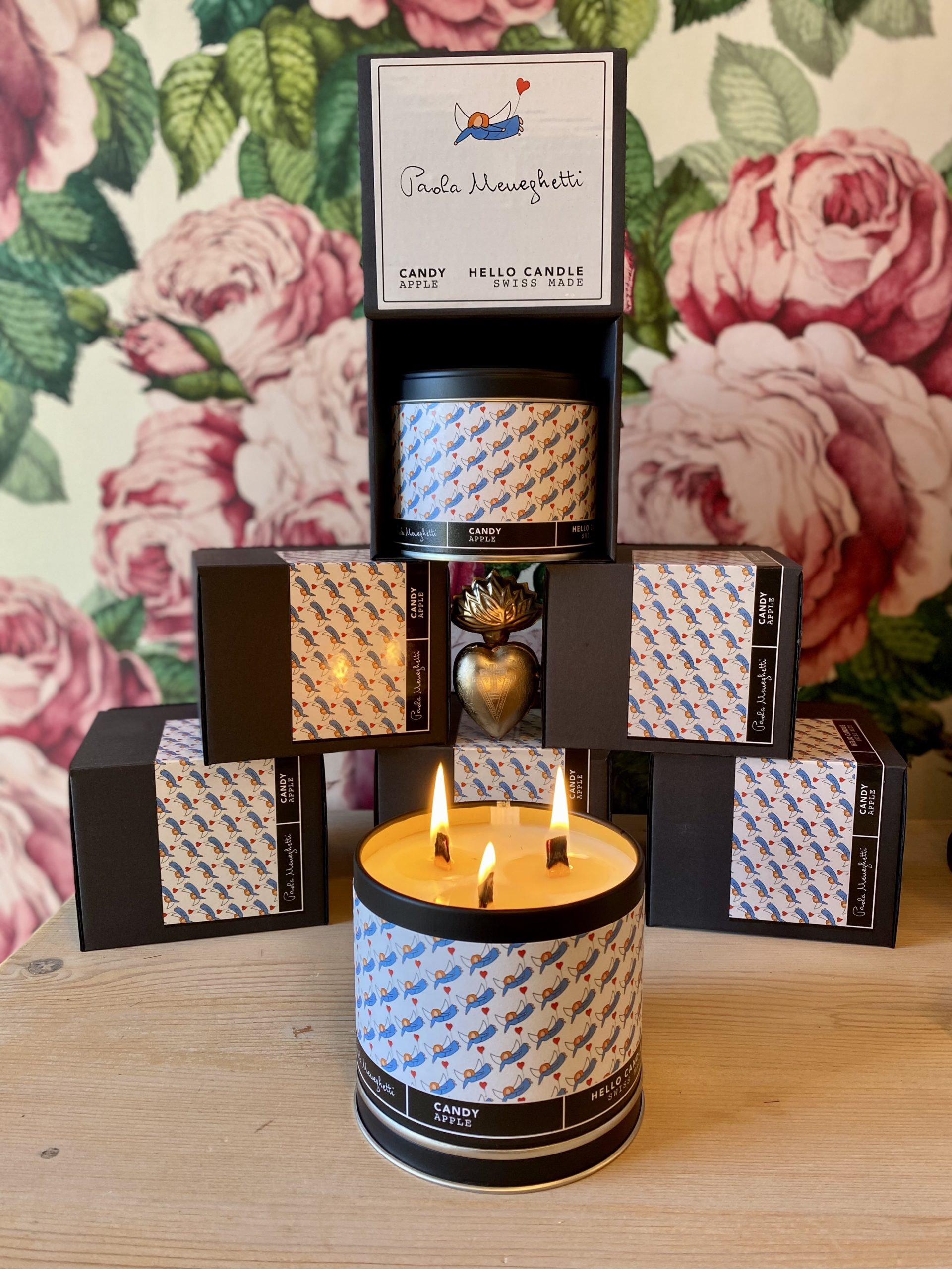 bougie pomme d'amour 2 cerise noire