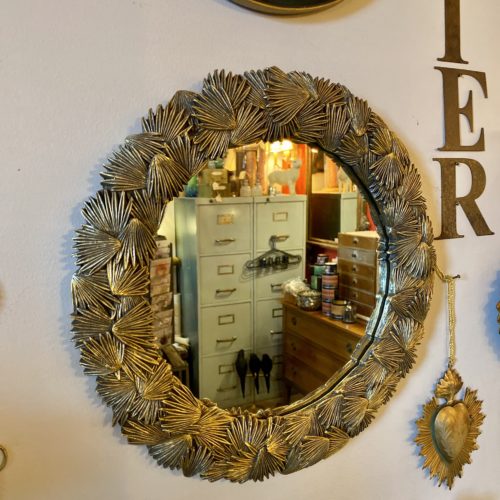 miroir palmier cerise noire