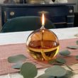 lampe a huile sphere ambre clair cerise noire