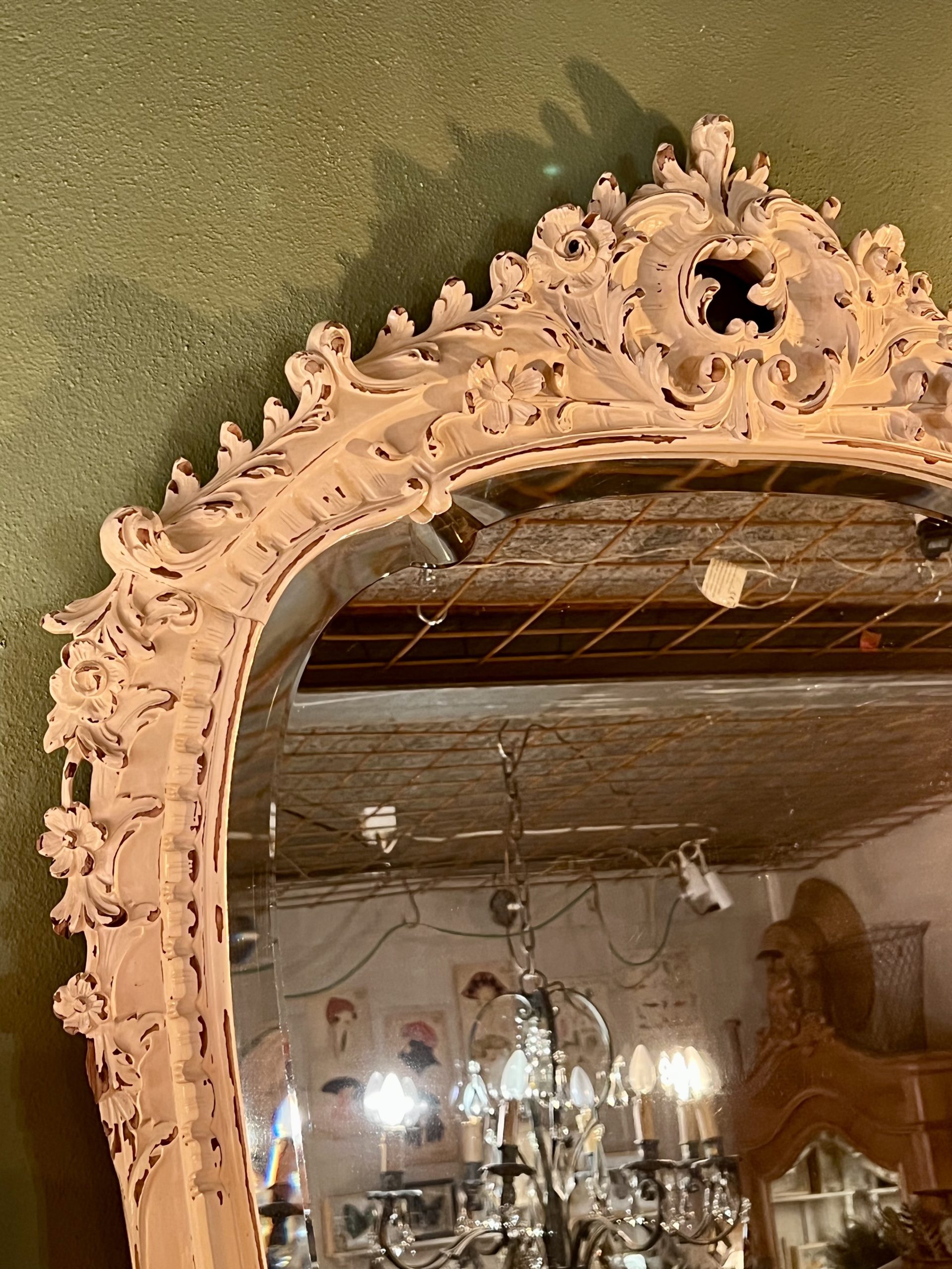 grand miroir blanc cerise noire