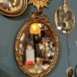 miroir oval cerise noire