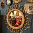 miroir soleil vintage cerise noire