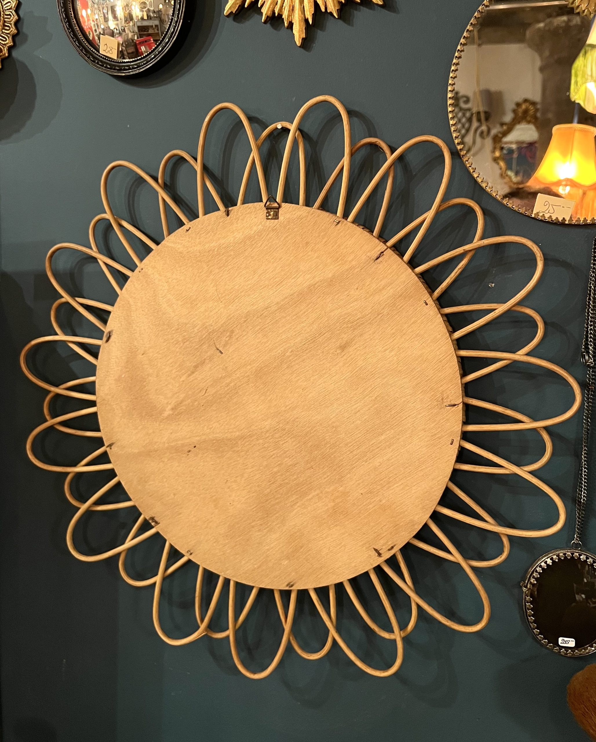 miroir soleil vintage cerise noire