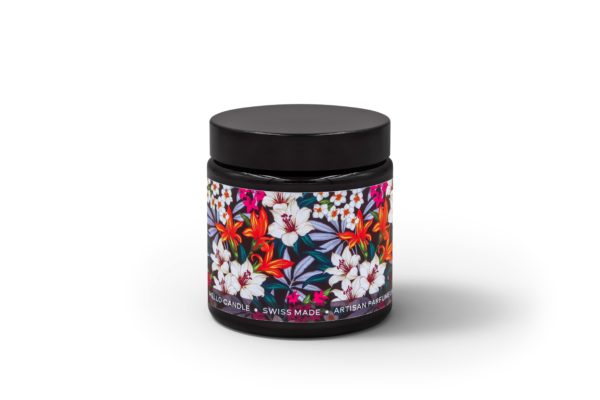 bougie monoi 120ml hello candle cerise noire