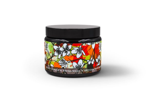 bougie oud 500ml hello candle cerise noire