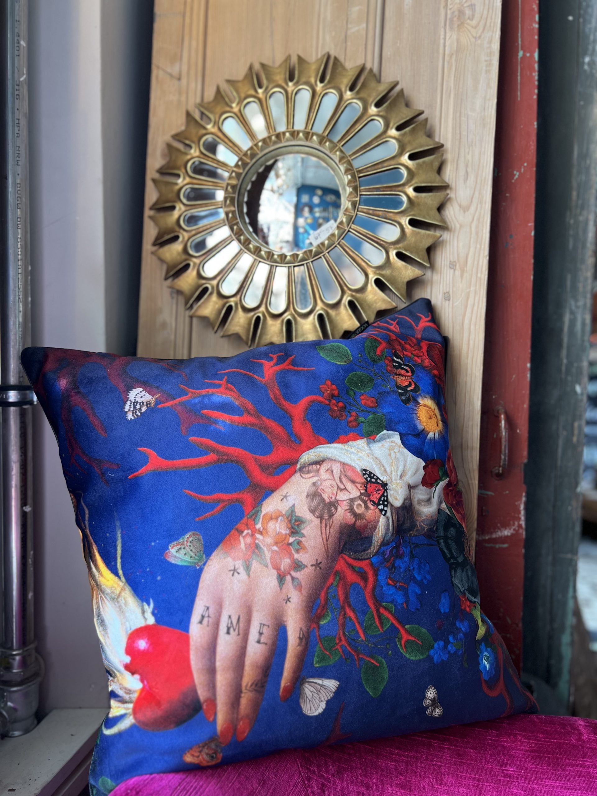 coussin amen voglio bene cerise noire